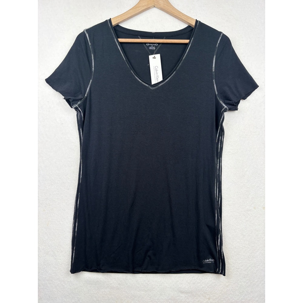Calvin Klein Performance T-Shirt Womens L Contrast Stitch Athletic
